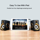 Boomboxes 1 Pair USB+AUX Wired Computer Speakers Bass Reinforcement 4 Diaphragm for Laptop Desktop 8W High Power Loudspeaker (Color : White-Fruit peach5)
