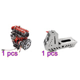 MechPuConToy Mini Metal Engine Model Kit That Runs, GS-L4 Engine Water-Cooled 4-Stroke DOHC Inline Four-Cylinder Engine Model Kit, Physics Science Engine for Adults (Finished Version)