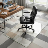 Tempered Glass Office Chair Mat for Carpet & Hardwood Floor