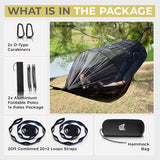Miztli Camping Hammock -Portable Hammock w/Spacious Net & Tree Straps w/Adjustable Loops, Double and Single Hammock for Outdoor, Indoor, Hiking and Travel