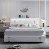 Keyluv King Size Bed Frame with RGB LED Lights & 2 Storage Drawers