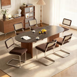 Rattan Dining Chairs, Velvet Fabric Dining Chairs Set of 6