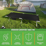 HOMSUPPLIE'S Folding Camping Cot,Outdoor Portable Camp Bed, Sleeping Cots with Carry Bag (Black)