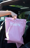 Tossits Disposable Car Trash Bag Hanging (Pink, Set of 7) - Leak-Proof, Smell-Proof Automobile Trash Container, Eco-Friendly