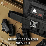 Wolf Tactical Men’s Weight Vest - Adjustable Weighted Vest for Strength Training, 25 LB Tan