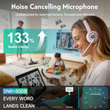 Wireless Headsets with Microphone, Ultra Lightweight& 50+ Playtime, Wireless Headset for Cell Phones