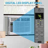 Towallmark Window Air Conditioner 6000 BTU - Cools Areas Up to 250 Sq. Ft., with Dehumidifier, Fan, ECO Mode, Auto-Restart & 3 Speeds for Home