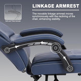 Misolant Big and Tall Office Chair with Footrest, High Back Desk Chair with Linkage Armrest, 90-155° Recline Executive Computer Chairs