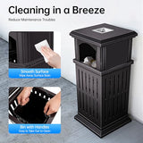 Commercial Outdoor Trash Can, Heavy Duty Stainless Steel Garbage Bin with Lock & Ashtray