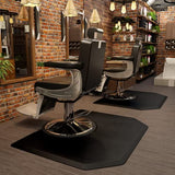 OmySalon Salon Mat for Hair Stylist 4’x5’ Anti Fatigue Barber Floor Mat with Round Base
