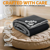 Embroidered Dog Blanket with Name, Personalized Pet Blankets for Dog for Bed Car Couch, Custom Waterproof Dog Blanket Soft & Comfortable for Small, Medium & Large Pet, Best Gift for Dog Lovers- Black