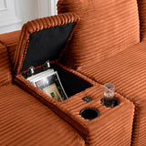 127-Inch U-Shaped Symmetrical Cloud Sectional Couch Compressed Modular Boneless Sectional Sofa with Chaise Lounges and Console