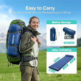 Andola Memory Sleeping Pad, 3.1" Ultra-Thick Foam Sleeping Mat for Camping, Self-Inflating Sleeping Pad with Pillow, Quiet & 9.5 R-Value, 4-Season Camping Mattress Pad for Tent Car Travel (Dark Blue)