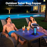 OnBeam Solar Bug Zapper Outdoor, Mosquito Zapper Outdoor Waterproof Electric Rechargeable Fly Zapper with Solar Panel, 4200V Fly Trap Indoor for Home Backyard, Patio, Garden, Camping