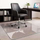 Tempered Glass Chair Mat, Heavy Duty Glass Office Floor Mat for Carpets and Wooden Floor