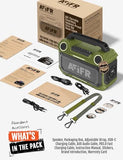 AFIFR Outdoor Bluetooth Speaker, 160W Loud Bass! Rugged, IP67 Waterproof, 24H Playtime with Lights, Wireless TWS Pairing Portable Speakers for Party, Outsides, Travel, Beach, Garage (Jungle Moss)
