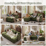 Ihanherry 107" Modular Sectional Cloud Sofa, U Shaped 6 Seat Chenille Couch with Movable Ottomans and 48" Deep Seat