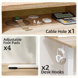 Stand Up Standing Desk Adjustable Height, Electric Sit Stand Table with Storage Shelf and Splice Board