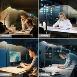 Honeywell Wide Desk Lamp with Clamp for Dual Monitors,22W Full-Spectrum Eye-Caring LED Light Bar for Home Office
