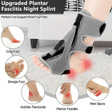 exhood 2PCS Upgraded Plantar Fasciitis Night Splint, 3 Adjustable Straps Plantar Fasciitis Relief Braces for Achilles Tendonitis, Foot Drop & Heel Spur Pain Relief Day & Night (Elephant Grey)