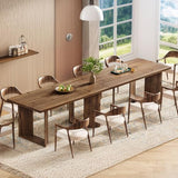 TRIBEWOOD Dining Table for 4-6, 63 Inch Farmhouse Solid Wood Dining Table