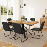 HIPIHOM Extendable Dining Table Set for 6 People