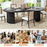 HUAHUU Extendable Round Dining Table for 4-8, 39in-77in Long Large