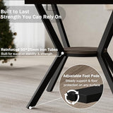 42"-58" Extendable Round Dining Table for 4-6, Kitchen Oval Table with Hidden Leaves & Storage Shelf