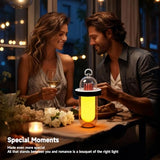 AUGE LIGHT Vintage Camping Lantern Battery Powered with Flickering Flame Effect, Rechargeable LED Camping Light, IP54 Waterproof Outdoor Camping Lamp for Van, Camper, Hiking