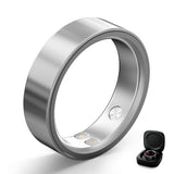 Bryzova Smart Ring | No Subscription, Heart Rate & Blood Oxygen Monitoring, Sleep & Women’s Health Tracking, AI Health Advisor, IP68 Waterproof Fitness Ring for Android & iOS (Silver, 8#)