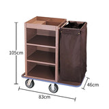 Heavy-Duty Janitorial Cart for Hotels Offices & Schools - 3-Tier Housekeeping Trolley with 4 Wheels & Storage Bins - Commercial Cleaning Utility Supplies
