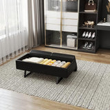 Waiting Room Bench with Storage, 2-seat Black Waiting Room Chair