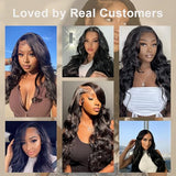 30 Inch Body Wave Lace Front Wigs Human Hair 200% Density Body Wave Human Hair Wig Glueless Wigs Human Hair Pre Plucked with Baby Hair 13x6 Transparent HD Lace Front Wigs Human Hair Natural Black