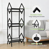 Mobile Vinyl Record Storage Rack with Wheels, 3-Tier Matte Black Book Cart & LP Display Stand