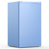 Upstreman 3.2 Cu.Ft Mini Fridge with Freezer, Single Door Mini Fridge, Dorm Fridge, Adjustable Thermostat, Mini Refrigerator for Bedroom, Office, Dorm, Blue-BR321