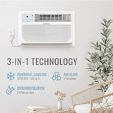 Keystone 8,000 BTU Wall Mounted Air Conditioner and Dehumidifier, 115V, Wall Unit for Bedroom, Bathroom, Small-Medium Sized Rooms up to 350 Sq.Ft., Quiet, High Efficiency Wall Mounted AC Unit, White
