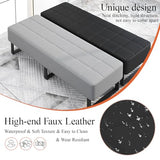 Waiting Room Bench Faux Leather Office Guest Chair Upholstered Lobby
