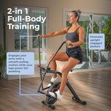 Sunny Health & Fitness Smart Total-Body X-Bike Plus Arm Exercisers, Free SunnyFit App Connection for Guided Workout