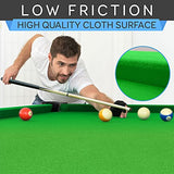 6-Ft Folding Pool Table - Portable Billiard Table - Includes 2X Cue Sticks, Full Set of Balls, Chalk SereneLife
