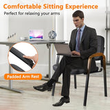 Waiting Room Guest Chair, Leather Stationary Office Reception Chairs No Wheel