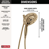 Delta Faucet 5-Spray In2ition Dual Shower Head with Handheld Spray, H2Okinetic Gold Shower Head with Hose, Showerheads, Handheld Shower Heads, Magnetic Docking, Champagne Bronze 58480-CZ-PK