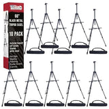 Black Metal Tripod Easel Display (10 Pack) - Adjustable 20"- 5.5', Holds 32" Canvas - Floor/Tabletop Easel Stand