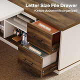 Tribesigns 78.7" L-Shaped Executive Desk, Modern Office Desk with 55.1" Storage Cabinet
