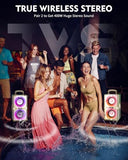 YIER Bluetooth Speaker, 240W Peak Loud Party Speaker with Big Bass, 20H Playtime, TWS, BT5.3, Large Portable Wireless Boom Box with LED Light for Outdoor Backyard Beach Home (Leather Green)