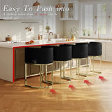 Counter Height Bar Stools Set of 4, Modern PU Leather Kitchen Island Stools