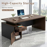 WYBFCWY Executive Office Desk with Storage Cabinet,Large Computer Desk for Home