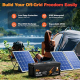 24V 100Ah LiFePO4 Lithium Battery, Deep Cycle Marine Trolling Motor