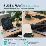 Conference Speaker and Microphone with Bluetooth Dongle, Teams Certified, Noise Reduction, 20H Call Time USB Speakerphone for 4-6 People