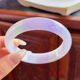 Certificate Natural Purple Jade Bangle Bracelet for Women Good Luck Wealth