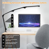 Bright LED Desk Lamp with Clamp,Eye Caring Architect Led Desk Lights with Adjustable Swing Arm for Office Home